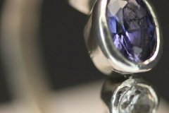 Purple Sapphire and CZ ring